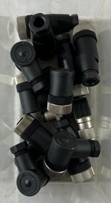 M12 90° Angled Field Wireable Connectors Bundle Used