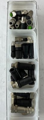 M12 Field Wireable Connectors 4 & 5 Pin Angled Bundle Used
