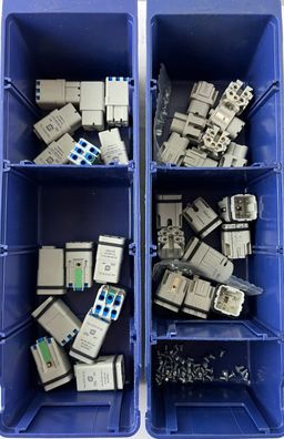 Harting Han Q5/0-M-QL & Q5/0-F-QL Connectors Bundle Used