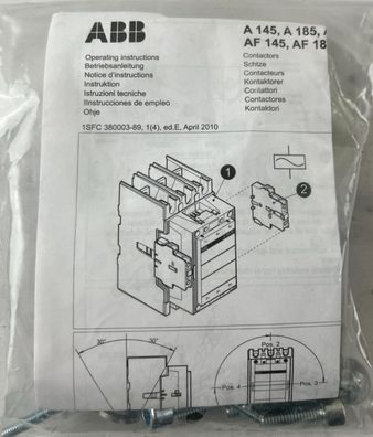 ABB Mounting Kit for A145 A185 AF145 AF185 Contactors New