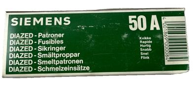 Siemens 5SB3 950‑1 Diazed 50A Quick‑ cting DIII Fuse Links Box Of 5 New