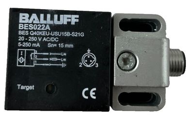Balluff BES022A BES Q40KEU-USU15B-S21G Inductive Sensor 20-250V Used