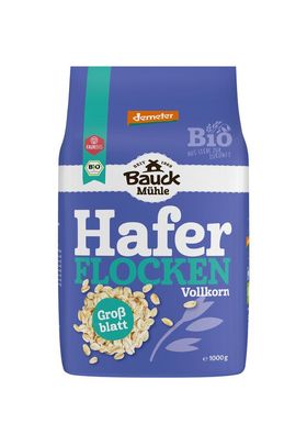 6x Bauck Mühle Haferflocken Großblatt Demeter 1000g