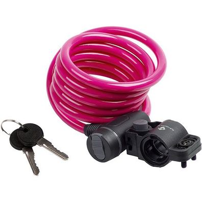Spiralkabelschloss S 10.18, Clip on-Halter, M-WAVE, L=1.800m