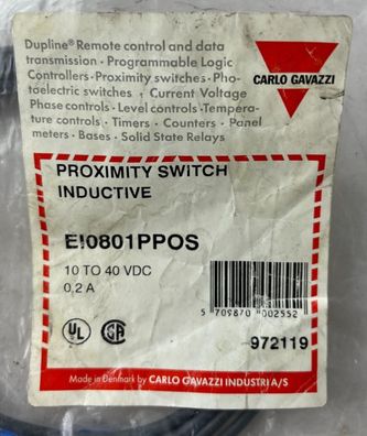 Carlo Gavazzi EI0801PPOS Inductive Proximity Switch 10–40 VDC 0.2A New