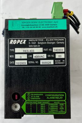 Ropex RES-403 Temperature Controller 400VAC Resistron Heat-Seal Controller Used