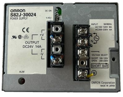Omron S82J-30024 Power Supply 24V DC 14A 100–120/200–230V AC Used