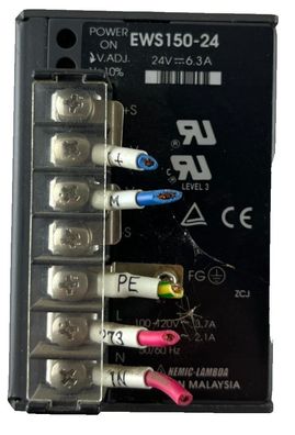 TDK-Lambda / Nemic-Lambda EWS150-24 Power Supply 24V DC 6.3A 100–240V AC Used