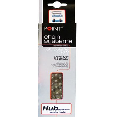 Kette 1/2 x 1/8 POINT 1fach, braun, 112 Glieder, Point, 10100201