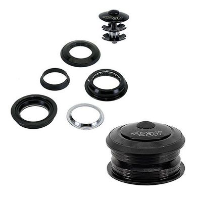 Steuersatz 1 1/8", NECO, semi-integrierter Ahead-Steuersatz, schwarz, Messingschla