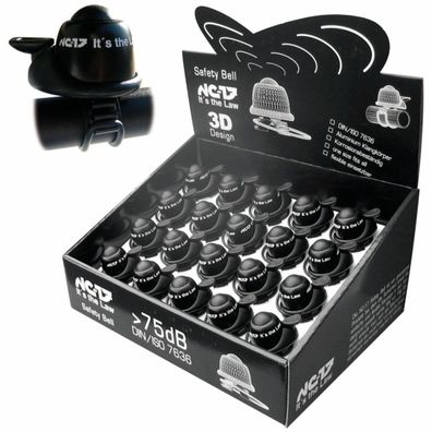 NC-17 Klingel Safety Bell Alu, 20 Stück in Display Box, schwarz
