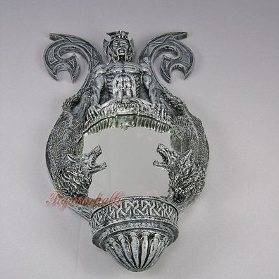 Spiegel Düster Mittelalter Dämon Xardas Gothic Figur Statue Skulptur Wächter Orkland