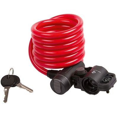 Spiralkabelschloss S 10.18, Clip on-Halter, M-WAVE, L=1.800m