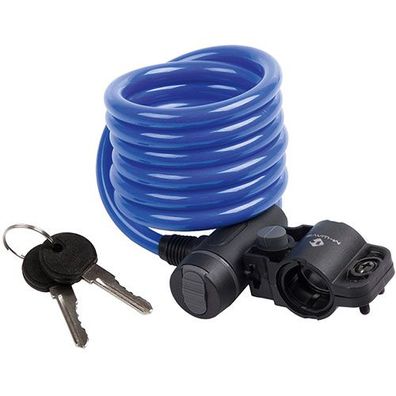 Spiralkabelschloss S 10.18, Clip on-Halter, M-WAVE, L=1.800m
