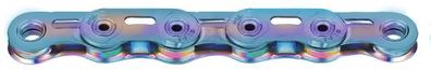 KMC Kette X-Flat SL, Sram 12-/13-fach, 126 Glieder, Aurora-Blue, waxed