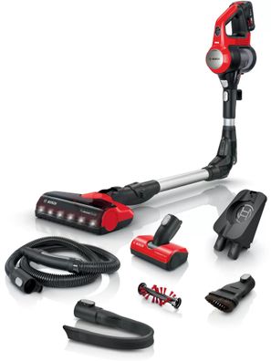 Bosch BBS711ANM, Beutellos, Schwarz, Rot, Edelstahl, 0,3 l, Trocken, Glatter Boden, T