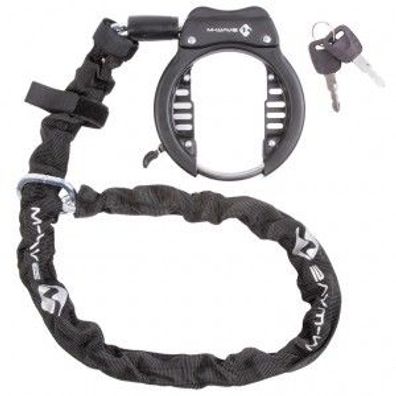 Rahmenschloss M-Wave Ringchain XL schwarz, mit Kette (5,5 x 5,5 x 1.000mm)