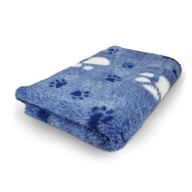Vet Bed Hundedecke Hundebett Schlafplatz 75 x 50 cm blau-weiß mit großer Pfote
