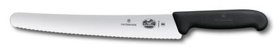 Fibrox, Brot- und Konditormesser, 26cm, Wellen, schwarz