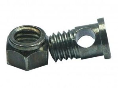 Strebenbolzen M 6 x 12mm f. PVC-Schutzbl. Messing, vernickelt, m. Bohrung 3,5mm