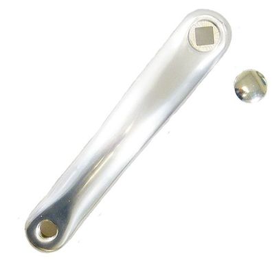 Kurbel, links 170 mm, Aluminium, silber poliert, Messingschlager, 352661