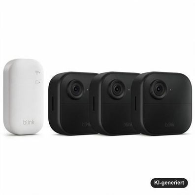 Blink Outdoor 4 Überwachungskamera-Set mit 3 Kameras und Sync Module Core, kabel