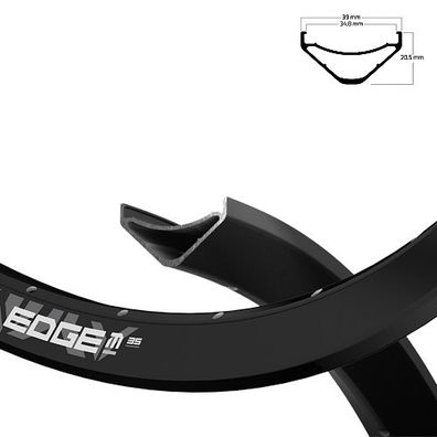 Felge Edge M 35 584-35 Disc, schwarz, 32Loch, VL=6.5, Ryde, 700207