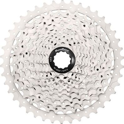 Kassette 10-fach, metallic 11-42, 11-13-15-18-21-24-28-32-36-42, SunRace, CSMS3
