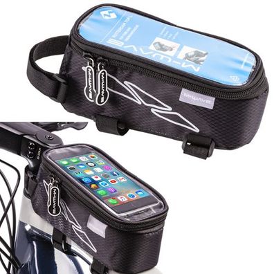 Oberrohrtasche Rotterdam Top XL , M-Wave, für Smartphone, schwarz, Messingschlager