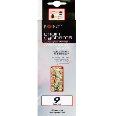 Kette 1/2 x 3/32 POINT 9fach, silber, 116 Glieder, Point, 10102901