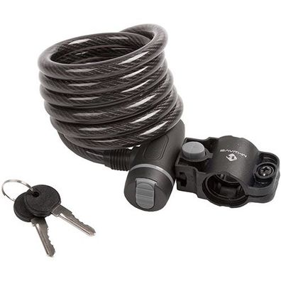 Spiralkabelschloss S 10.18, Clip on-Halter, M-WAVE, L=1.800m