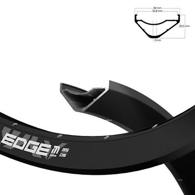 Felge Edge M 35 OS 584-35 Disc, schwarz, 32Loch, VL=6.5, Ryde, 7AO58455CF040RY