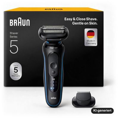Braun Series 5 52-B1200si Elektrorasierer Herren Wet & Dry, Blau