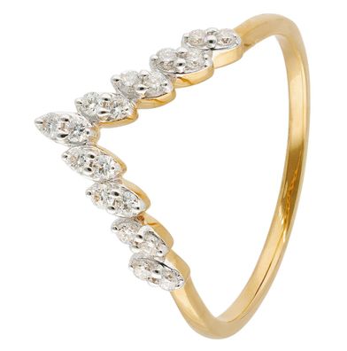 GLIZZ Schmuck Damenring mit Lab-Grown Diamanten 333 Gelbgold GL1284