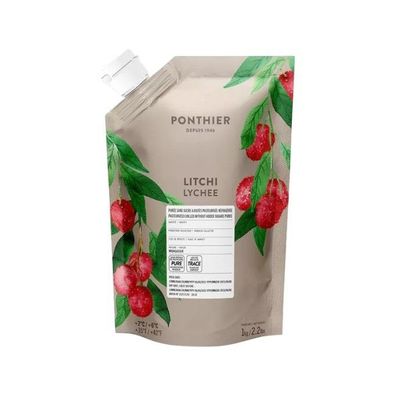 Ponthier Litschi Fruchtpüree 1 kg Premium Lycheepüree 99,9% Frucht aus Madagaskar
