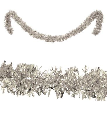 narrenwelt Girlande silber Deko Boa Silvester Weihnacht Girlande mit Glanz 2 mtr DEKO