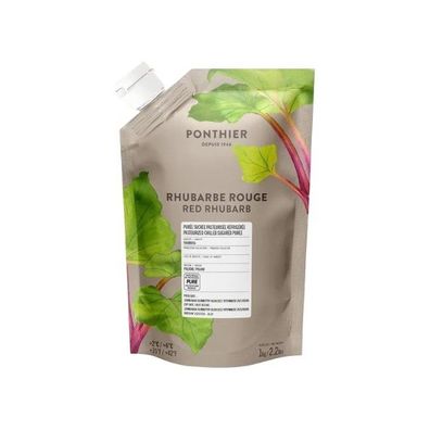 Ponthier Rhabarberpüree Rot 1kg Premium Gemüsepüree 90% Frambosa Rhabarber aus Polen
