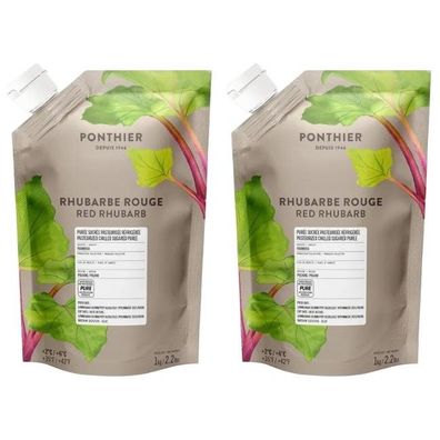 Ponthier Rhabarberpüree Rot 2x 1kg Premium Gemüsepüree 90% Frambosa Rhabarber Polen