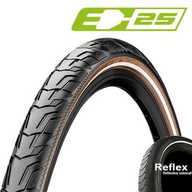 42-622 RIDE City, E-25, Draht, Reflex schwarz/braun, Continental, 0101605