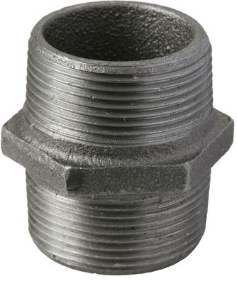 Temperguss Doppelnippel Nr. 280 schwarz 11/4"