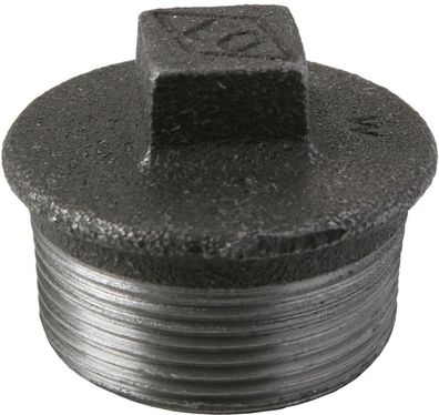 Atusa Temperguss Stopfen Nr. 290 schwarz, mit Rand 3/4