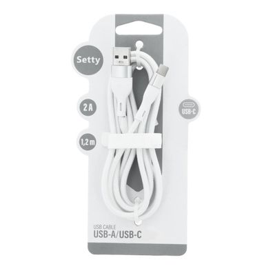 Setty Ladekabel USB-A auf USB-C KSA-C-1.220 1,2m 10W 2A Weiß