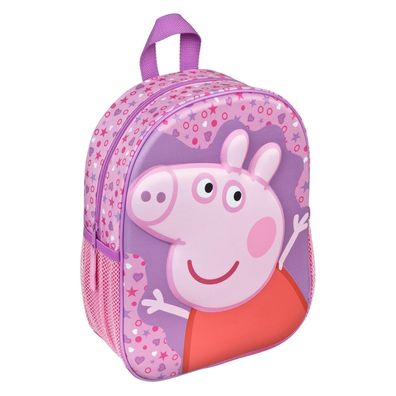Peppa Pig Kinder Rucksack mit 3D Front für Kita Schule und unterwegs