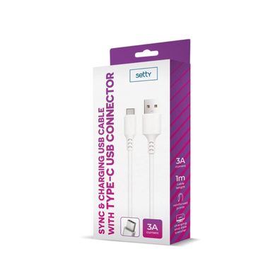 Setty Ladekabel USB-A auf USB-C 1m 15W 3A Weiß