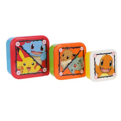 Pokemon 3 in 1 Snackbox Kinder für Schule Kindergarten Freizeit und Ausflüge