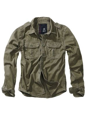 Brandit Hemd Vintage Shirt Longsleeve in Olive