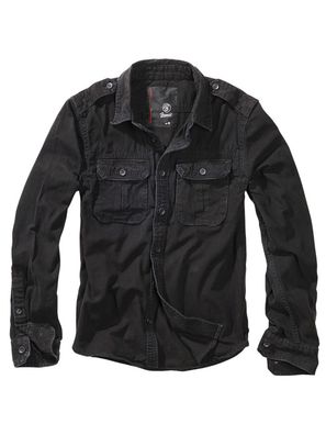 Brandit Hemd Vintage Shirt Longsleeve in Black
