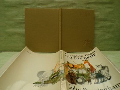 John Burningham In achtzig Tagen um die Welt Dausien 1980 Leinen Großdruckschrift