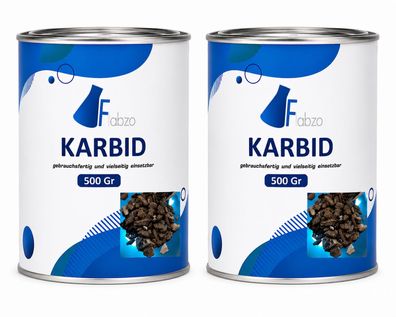 Karbid 1 kg Calciumcarbid 7–15 mm 2x500g Kalziumkarbid Carbid