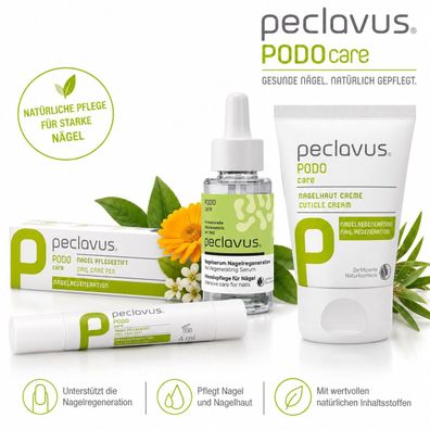 peclavus PODOcare Nagel Intensivpflege-Set Pflegestift + Nagelserum + Nagelhaut Creme